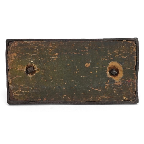 274 - Victorian bronzed cast metal letter clip in the form of two figures on a see-saw, 17cm wide