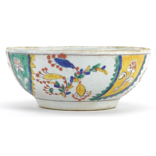 431 - Turkish Kutahya porcelain bowl hand painted with flowers, 12.5cm in diameter