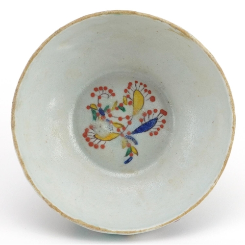 431 - Turkish Kutahya porcelain bowl hand painted with flowers, 12.5cm in diameter