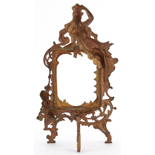 345 - 19th/20th century gilt metal maiden and Putti design strut frame, 37cm high