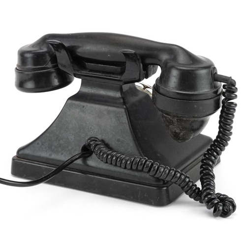 336 - Vintage GPO black Bakelite pyramid telephone, 24cm wide