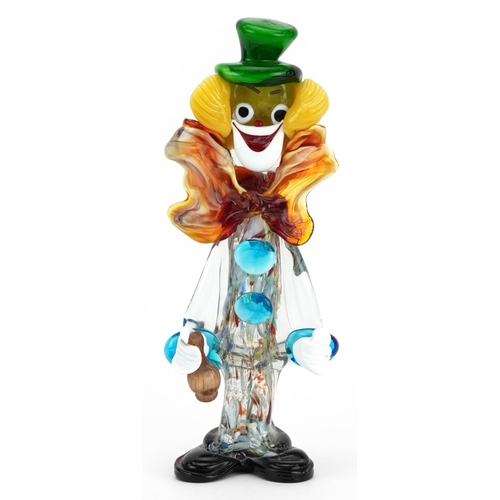 636 - Large Murano glass clown, 35cm high