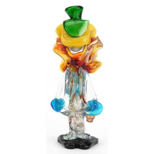 636 - Large Murano glass clown, 35cm high