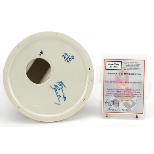 639 - Lorna Bailey hand painted Beatles figure, Legend of the 20th Century figurine 3 with certificate, li... 