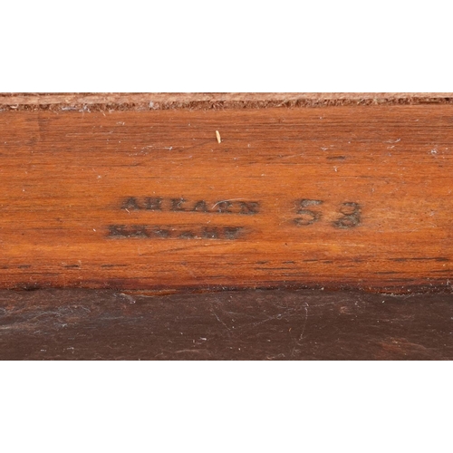 849 - Victorian Burroughes & Watts of London mahogany snooker scoreboard, 52cm H x 90cm wide