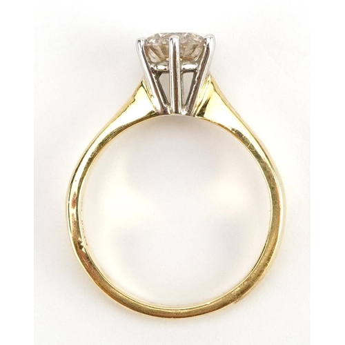 3004 - 18ct gold diamond solitaire ring housed in a Winegartens tooled leather box, the diamond approximate... 