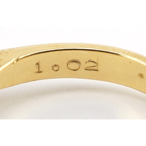 3004 - 18ct gold diamond solitaire ring housed in a Winegartens tooled leather box, the diamond approximate... 