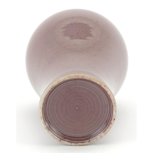 598 - Chinese porcelain Meiping vase having a sang de boeuf type glaze, 21cm high