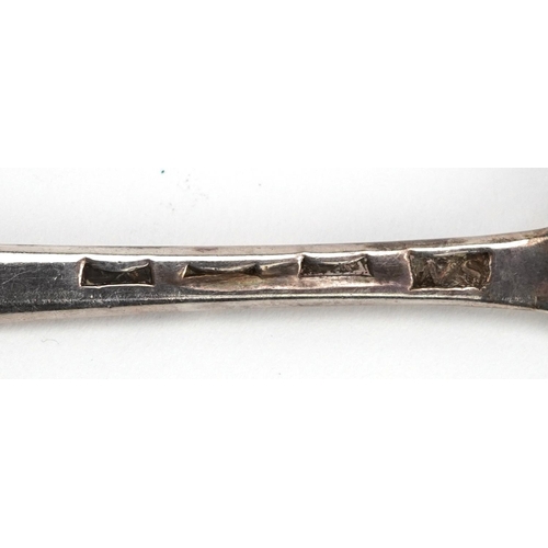 96 - Antique silver double ended marrow scoop, indistinct hallmarks, 23cm in length, 40.0g