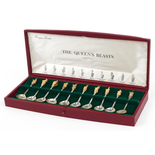 137 - Richard Comyns for William Comyns & Sons, set of ten sterling silver commemorative The Queen's Beast... 