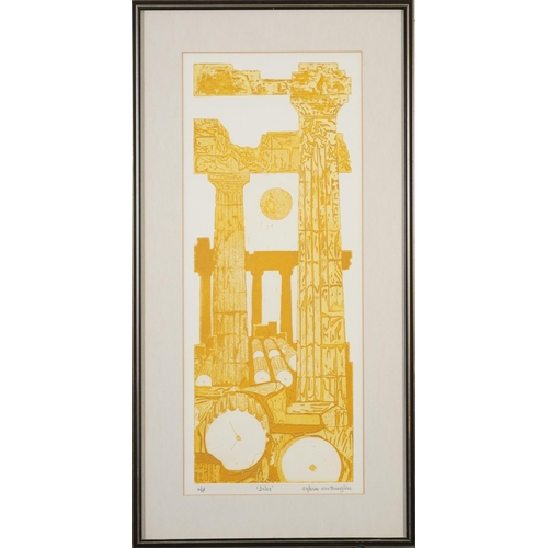 642 - Sylvia Worthington - Delos, pencil signed artist's proof print, mounted, framed and glazed, 53cm x 2... 