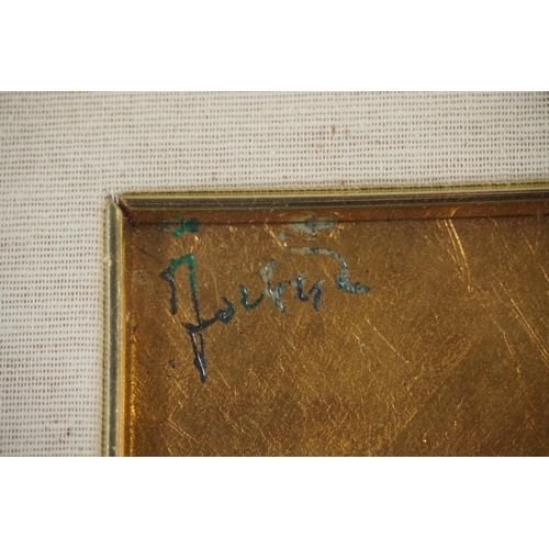 596 - Portrait of a female at a table, Modern Italian school mixed media bearing an indistinct signature, ... 