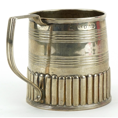 193 - George III silver christening tankard, indistinct maker's mark London 1806, 7cm high, 105.2g