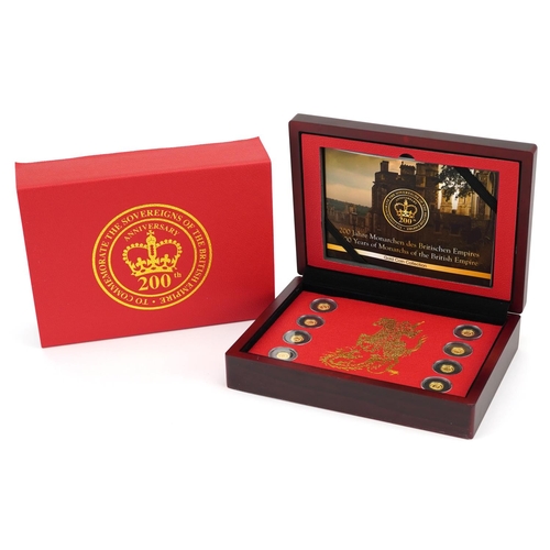 667 - Two Hundred Years of Monarchs of The British Empire 24ct gold coin collection comprising eight coins... 