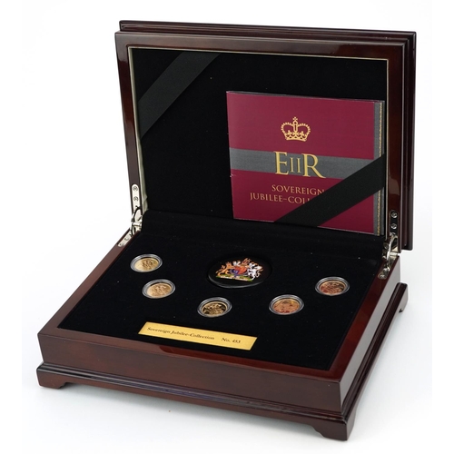 665 - Elizabeth II Sovereign Jubilee collection comprising five gold sovereigns dates 1958, 1974, 1986, 20... 