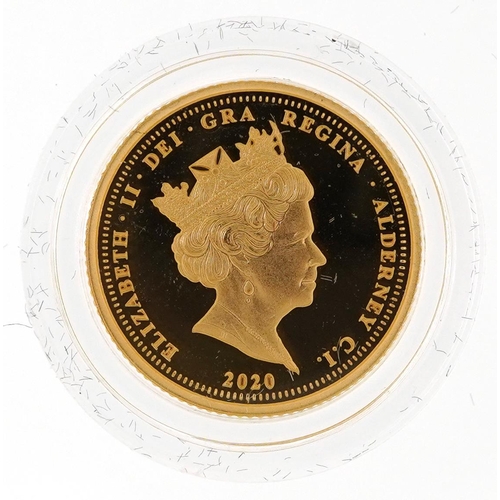 674 - Elizabeth II 2020 1/4 gold sovereign commemorating 75th anniversary of VE Day with Hattons of London... 