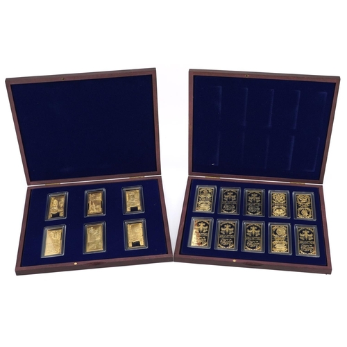 672 - Two sets of ingots comprising Pound Ingot Collection and Million Dollar Collection with fitted cases... 