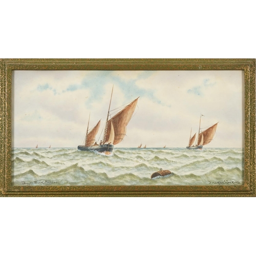 1212 - J Maurice Hosking - Dogger Bank Fishers and Home with Breeze, pair of maritime interest watercolours... 