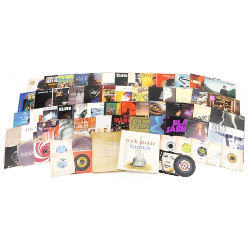 927 - Vinyl LP records and 45rpm records including Simon & Garfunkel, Nat King Cole, Johnny Mathis, Tom Jo... 