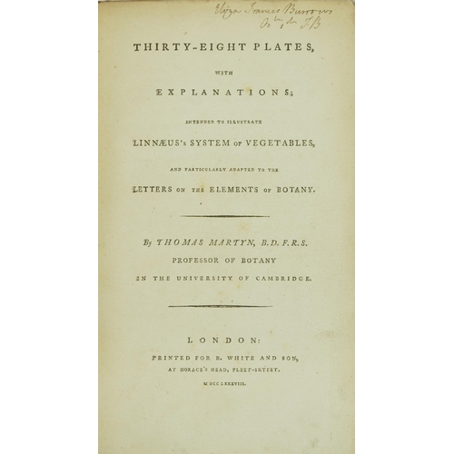 792 - Thirty-eight Plates with Explanations: Intended to Illustrate Linnaeus's System of Vegetables, 18th ... 