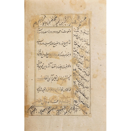 823 - Two 18th century or earlier Islamic illuminated hand painted prayer books, later bound, each 20.5cm ... 