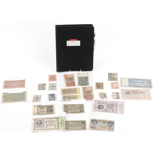 689 - Collection of antique and later coinage and banknotes predominantly arranged in an album including S... 