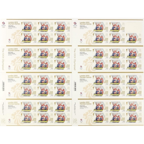 819 - Two sheets of twenty four Royal Mail first class London 2012 Olympic games stamps