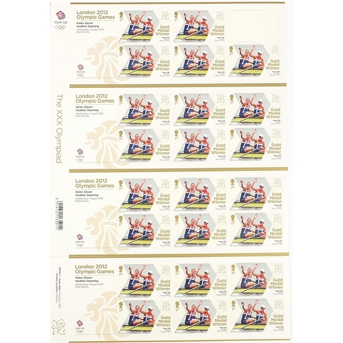 819 - Two sheets of twenty four Royal Mail first class London 2012 Olympic games stamps