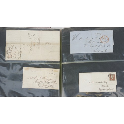 787 - Collection of Victorian and later postal history and covers including Penny Red and Two penny Blue e... 