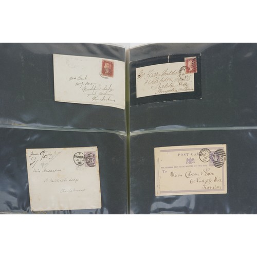 787 - Collection of Victorian and later postal history and covers including Penny Red and Two penny Blue e... 
