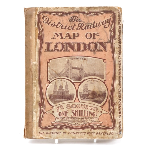 800 - The District Railway Map canvas backed folding map of London, seventh edition, 106cm x 66cm