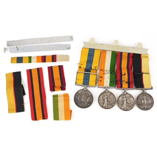 1218 - Victorian British military four medal group relating to Private Sawyer comprising Khedive's Sudan me... 