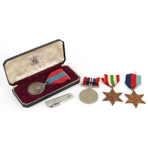 1231 - Two British military World War II medals and Elizabeth II Imperial Service medal awarded to Charles ... 