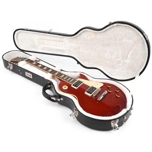 617 - Gibson Classic Les Paul electric guitar with mother of pearl inlay housed in a Gibson protective cas... 