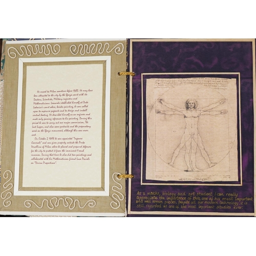799 - Leonardo da Vinci scrapbook with drawings and annotations, 44.5cm x 33cm