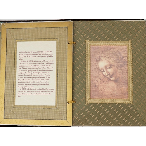 799 - Leonardo da Vinci scrapbook with drawings and annotations, 44.5cm x 33cm