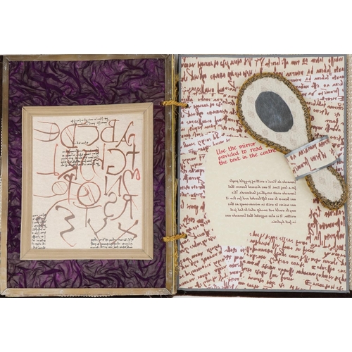 799 - Leonardo da Vinci scrapbook with drawings and annotations, 44.5cm x 33cm