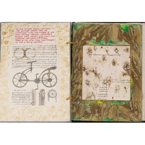 799 - Leonardo da Vinci scrapbook with drawings and annotations, 44.5cm x 33cm