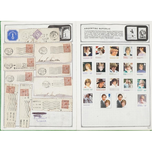 813 - British and world stamps arranged in two albums including Mauritius, some reproduction