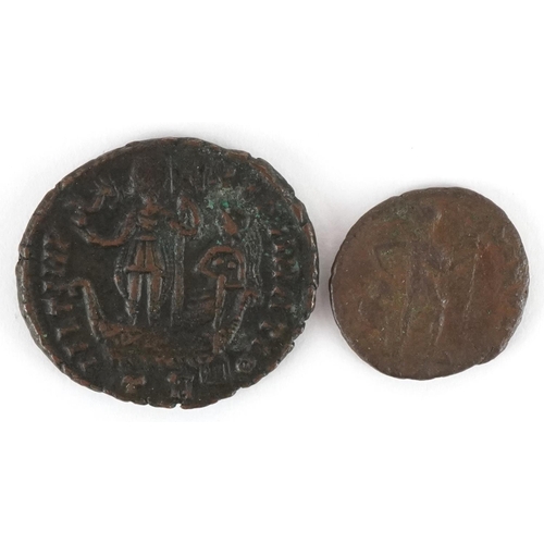 696 - Two Roman or Greek bronze coins