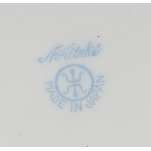 626 - Noritake, Japanese porcelain seven piece dressing table set on tray hand painted with landscapes inc... 