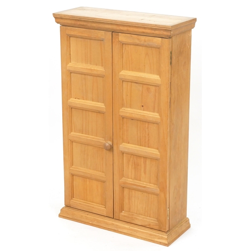 1012 - Victorian style pine cupboard enclosing five shelves, 94.5cm H x 57cm W x 23cm D