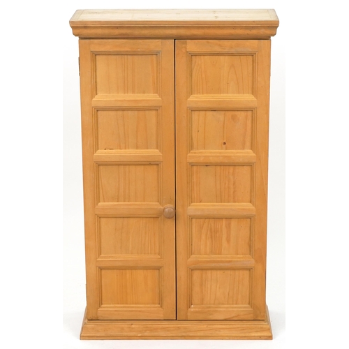 1012 - Victorian style pine cupboard enclosing five shelves, 94.5cm H x 57cm W x 23cm D