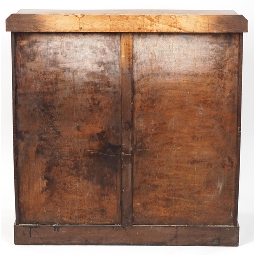 1017 - Edwardian oak five drawer chest with bronzed handles, 110cm H x 107cm x 55cm D