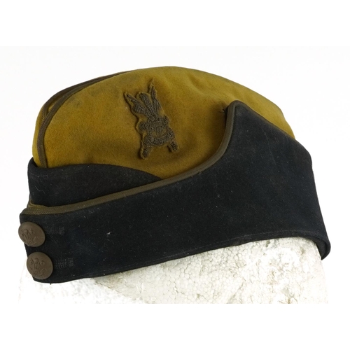 1261 - British military side cap with Carabiniers buttons and cloth patch