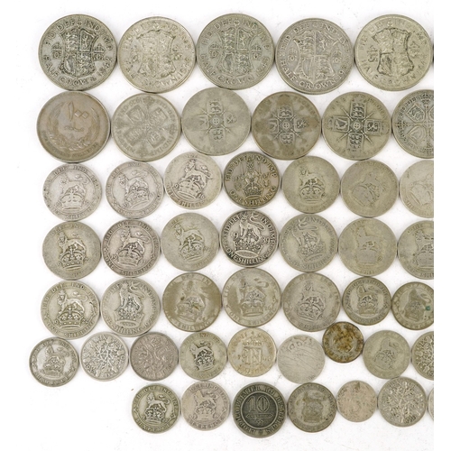 703 - British pre decimal coinage, predominantly pre 1947, including half crowns and shillings, 500g