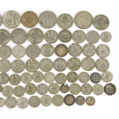 703 - British pre decimal coinage, predominantly pre 1947, including half crowns and shillings, 500g