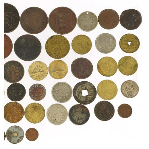 697 - Antique and later British and world coinage including Queen Anne 1711 farthing