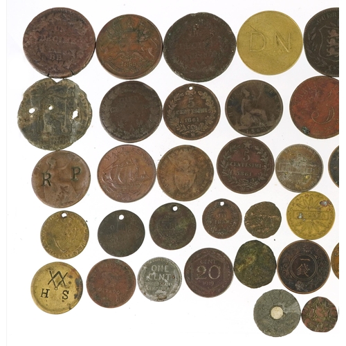 697 - Antique and later British and world coinage including Queen Anne 1711 farthing