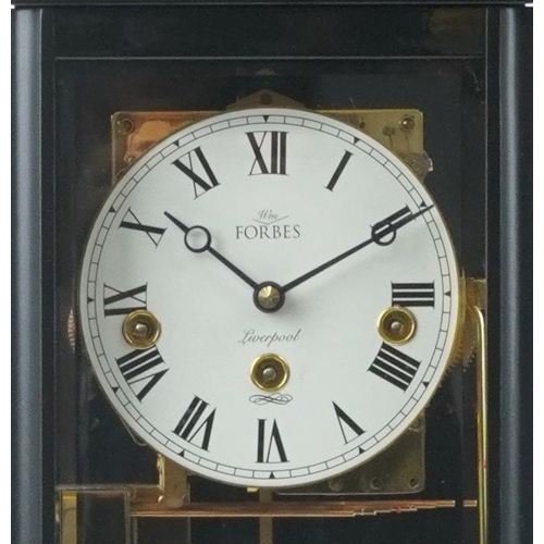 2 - The William Forbes Windermere Viennese Regulator ebony and burr wood wall clock striking on eight ro... 